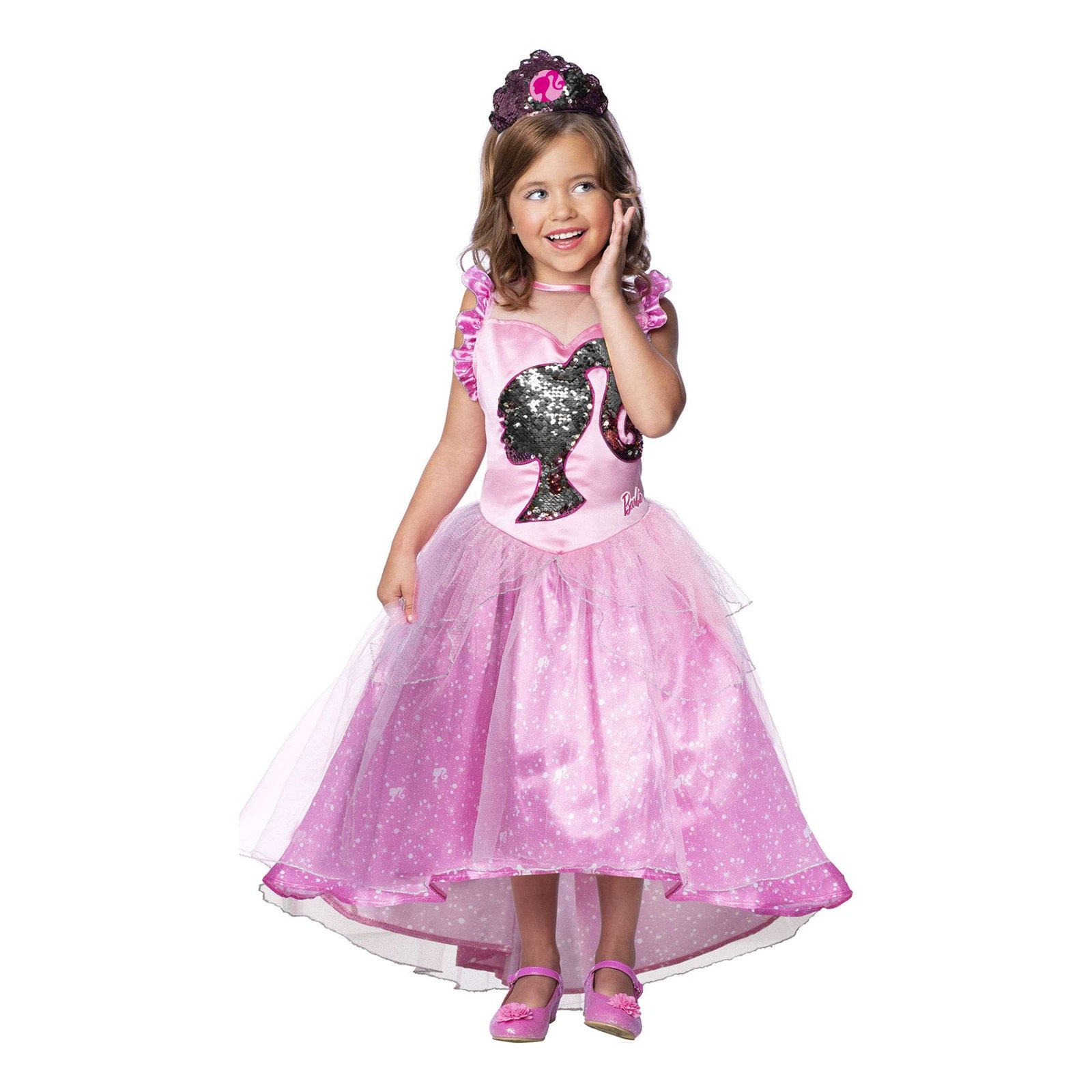 Barbie Prinsessa Paljetit Lasten Naamiaisasu - Large
