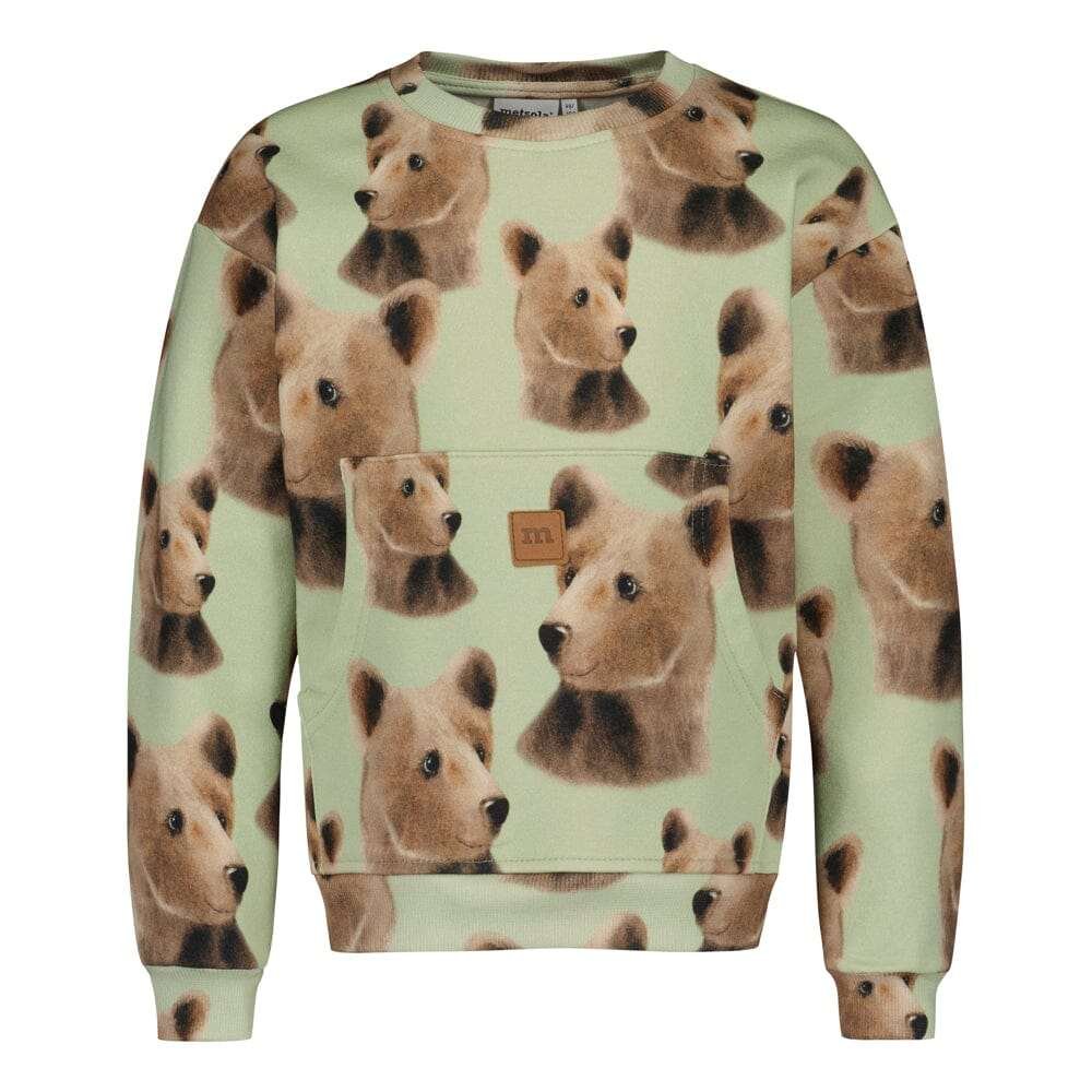 Bear Pocket Sweater -Collegepaita | Spring Green - 110/116