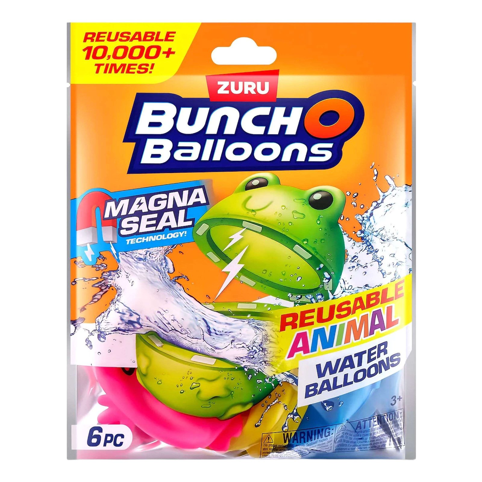 Bunch O Balloons Uudelleenkäytettävät Eläinvesipallot - 6-pakkaus