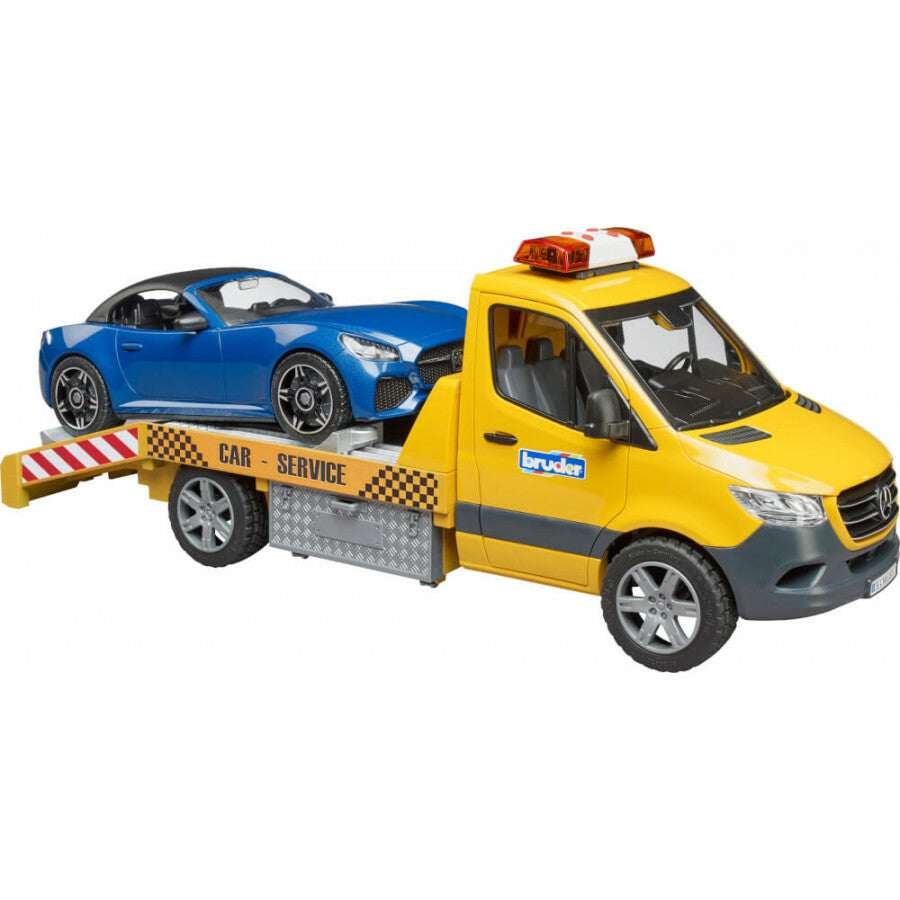 Bruder 02675 Towcar Mercedes Benz With Roadster, Valo + Ääni 1:16