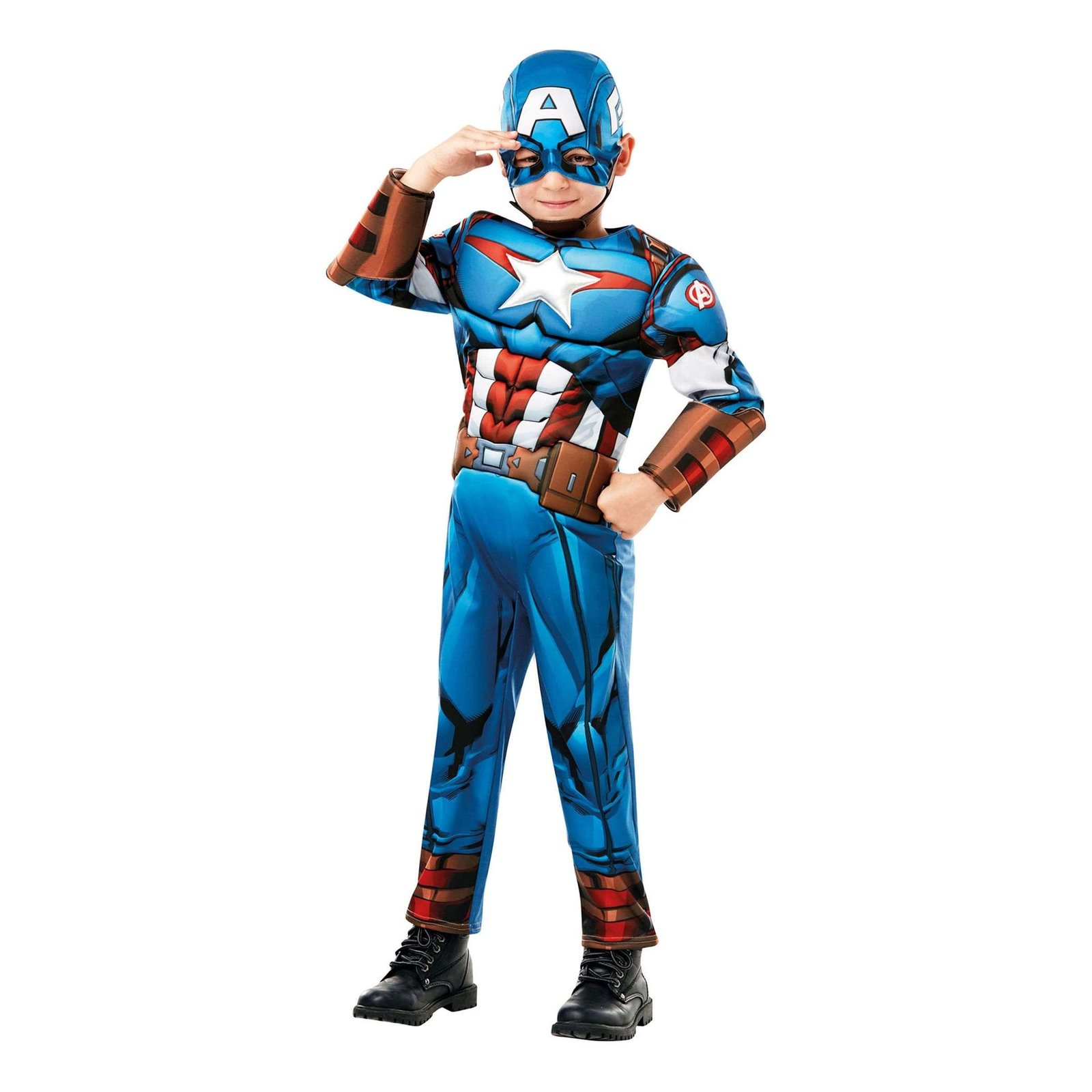Captain America Deluxe Lasten Naamiaisasu - Large