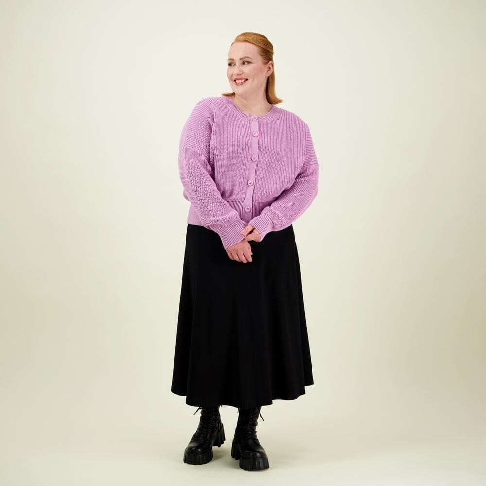 Cotton Knit Cardigan -Neuletakki |  Lavender - M/L