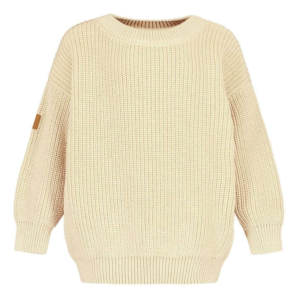Cotton Knit Jumper -Lasten Neulepaita |  Milky - 110/116