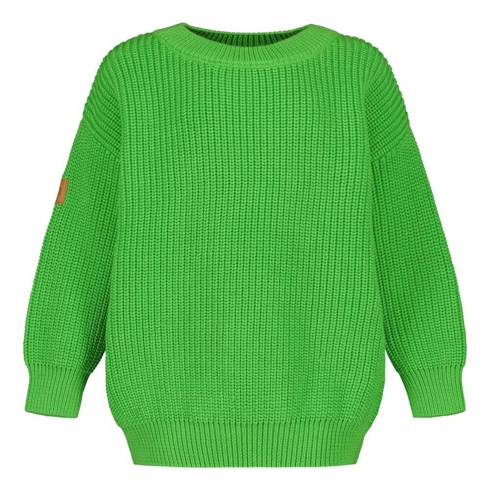 Cotton Knit Jumper -Lasten Neulepaita | Space Green - 110/116