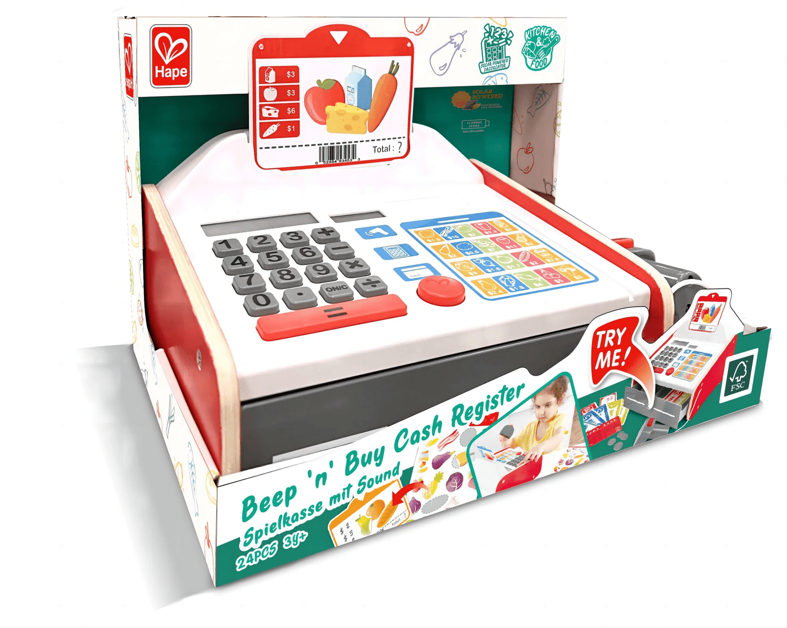 Hape Elektroninen Lasten Kassakone ja Rahat