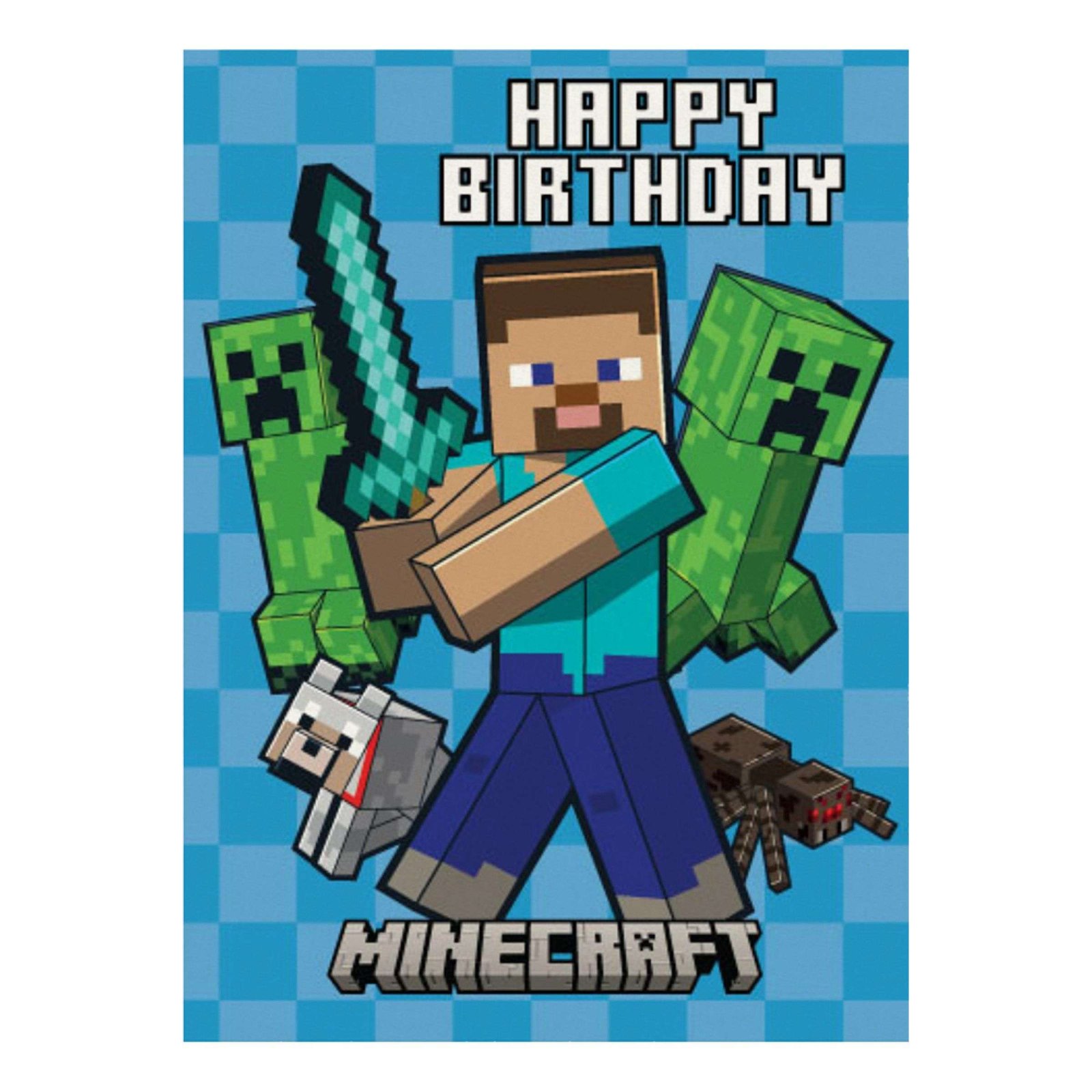 Minecraft World -syntymäpäiväkortti