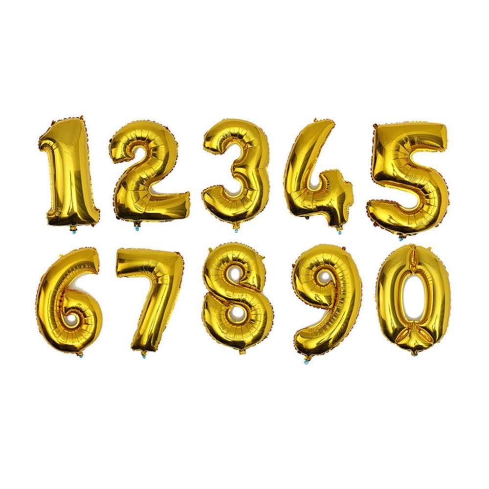 Folioilmapalloihin - Number kultaa (0-9 75cm)