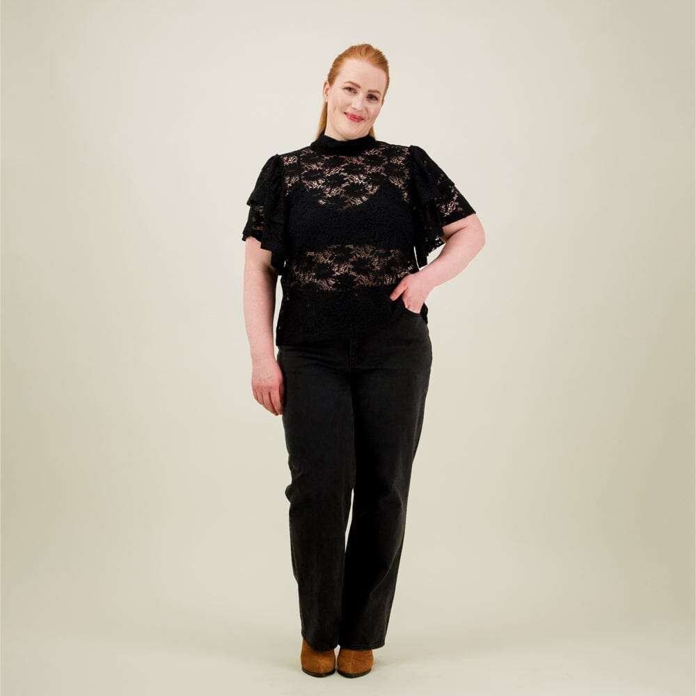 Frill Lace Top -Pitsipaita | Licorice - L