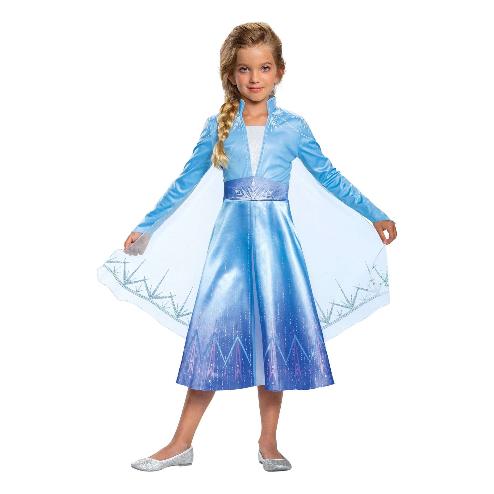 Frozen Elsa Travel Deluxe Lasten Naamiaisasu - Medium