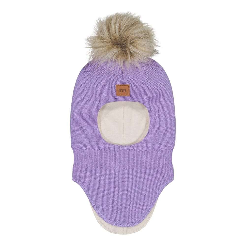 Fur Pom Pom -Kypärämyssy, Merinovilla | Icy Lilac - 1-2Y