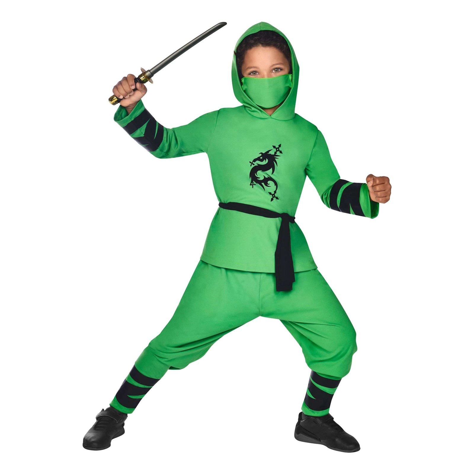 Vihreä Ninja Lasten Naamiaisasu - Small