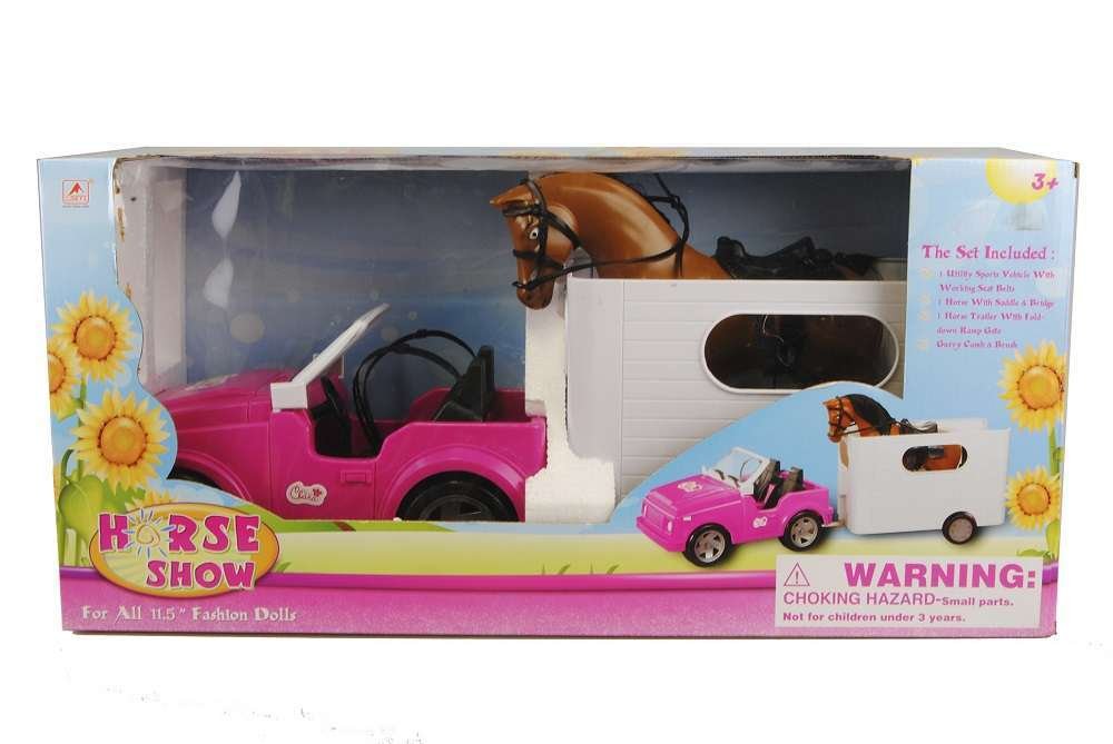 Prinsessa Clara Jeep hevoskuljetuksella 61cm