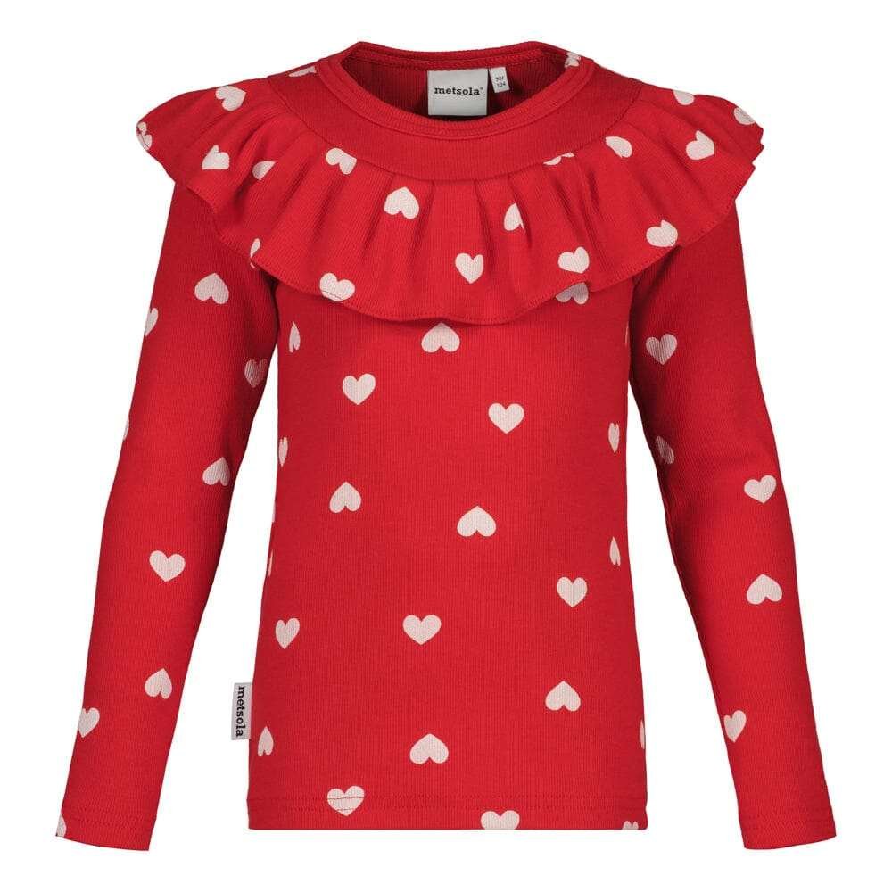 Heart Song Rib Ruffle Collar -Paita | Poppy - 110/116