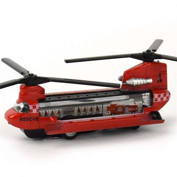 Metallinen pelastus helikopteri äänellä ja valolla