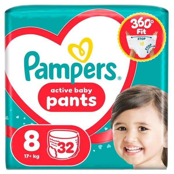 Pampers Active Baby Pants -vaipat, koko 8, 32 vaippaa
