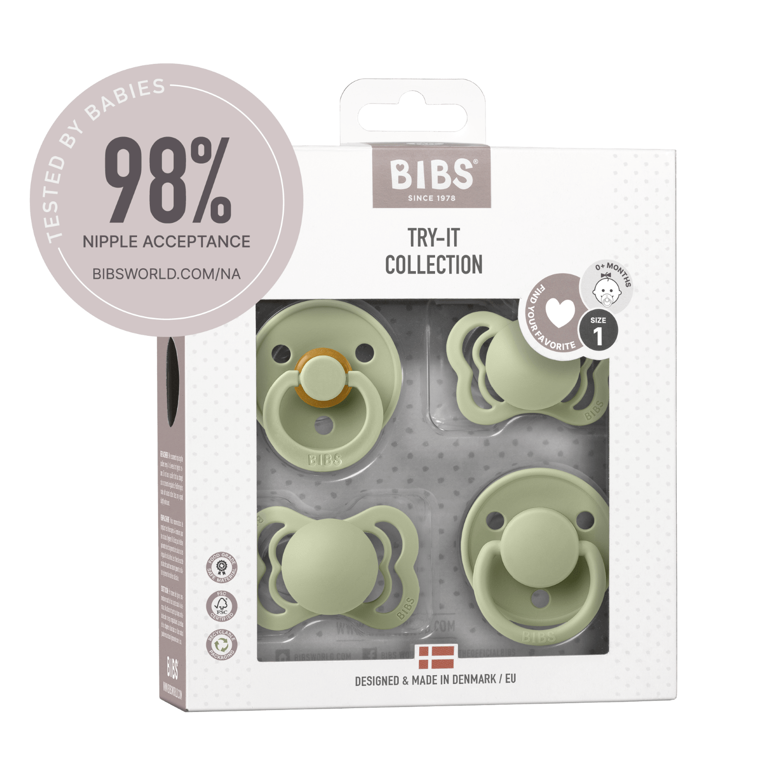 BIBS Try-It Collection Sage Kokeilusetti