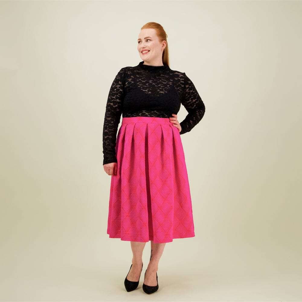 Jacquard Skirt -Hame | Pinky - XL