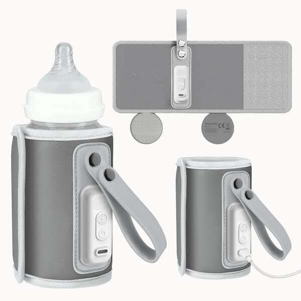 Kannettava pullonlämmitin Lionelo Thermup Go Grey Silver