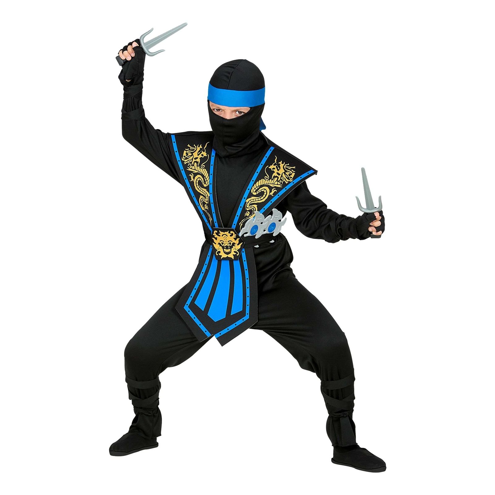 Taistelu Ninja Sininen Lasten Naamiaisasu - Large