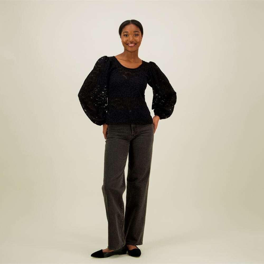 Lace Top -Pitsipaita | Licorice - L