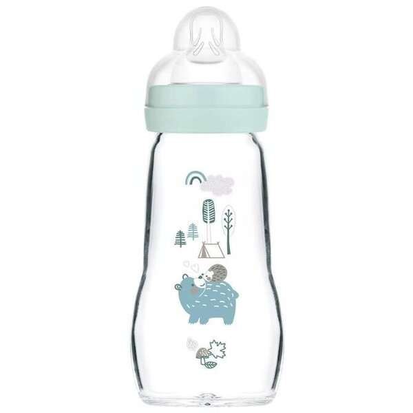 Lasinen tuttipullo Mam Feel Good Forest, 2+ kk, 260 ml