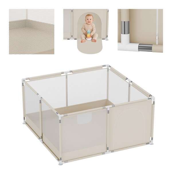 Tulano Cozy 20 beige lasten leikkikehä, 130 cm, beige – turvallinen leikkialue