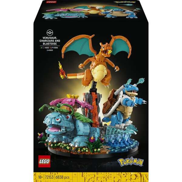 LEGO® Pokémon™ Venusaur, Charizard ja Blastoise 72153