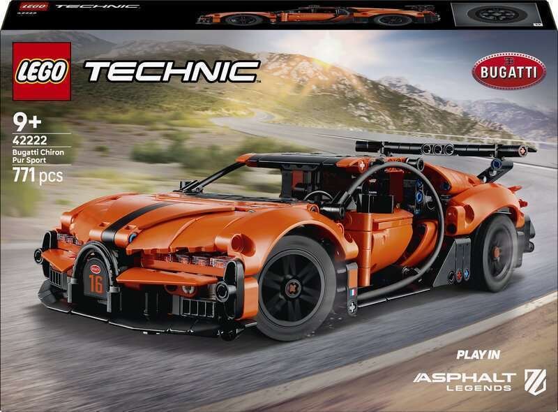 LEGO Technic 42222 Hypercar Bugatti Chiron Pur Sport - Leikkiauto 9-vuotiaasta alkaen - Lahja