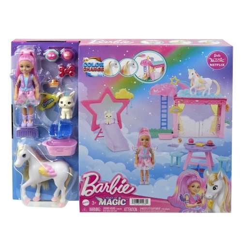 Mattel - Barbie A Touch Of Magic Chelsea nukke leikkisetti With Baby Pegasus