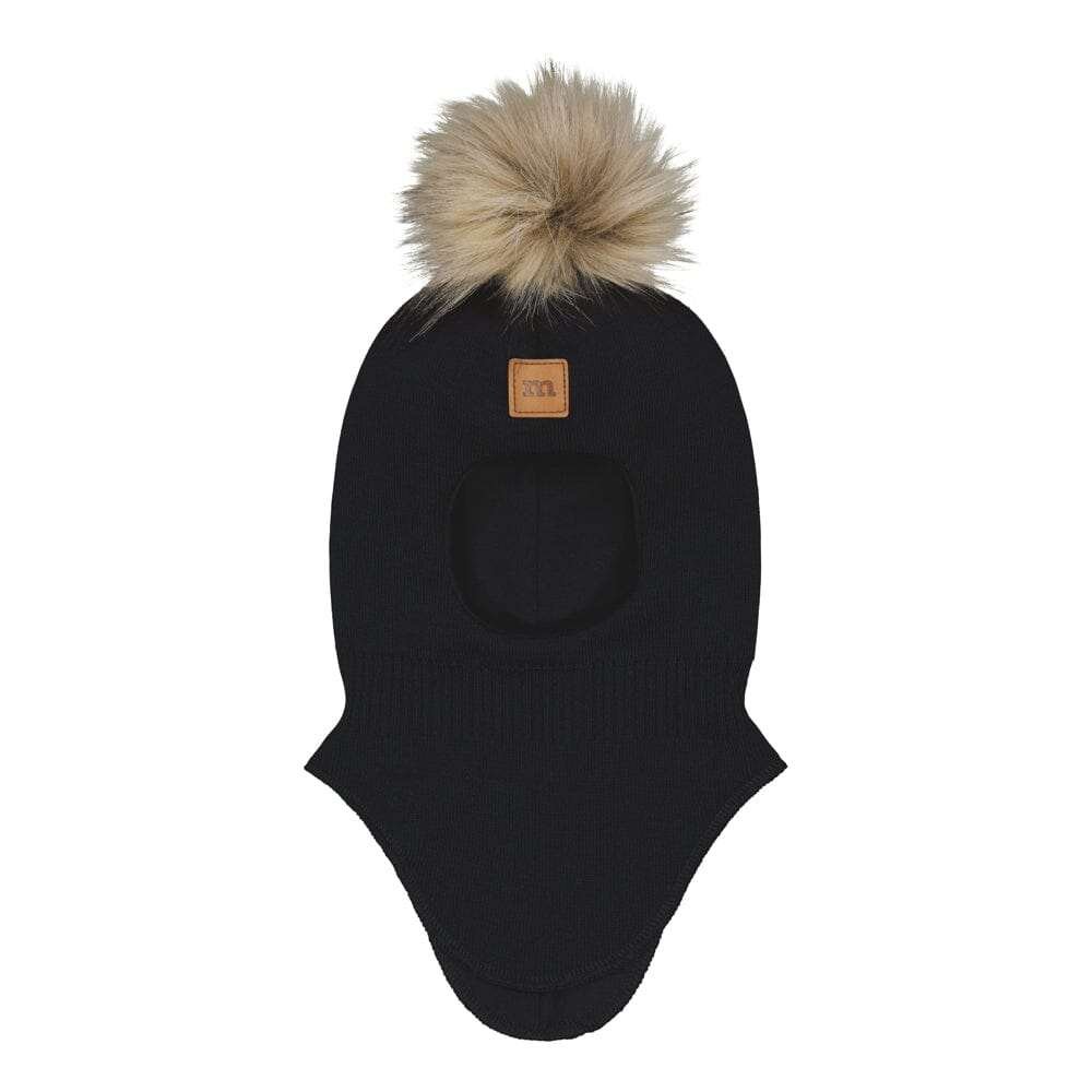 Fur Pom Pom -Kypärämyssy, Merinovilla | Black - 1-2Y