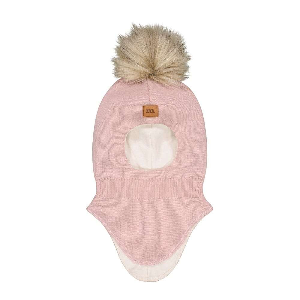 Fur Pom Pom -Kypärämyssy, Merinovilla | Hearty Pink - 1-2Y