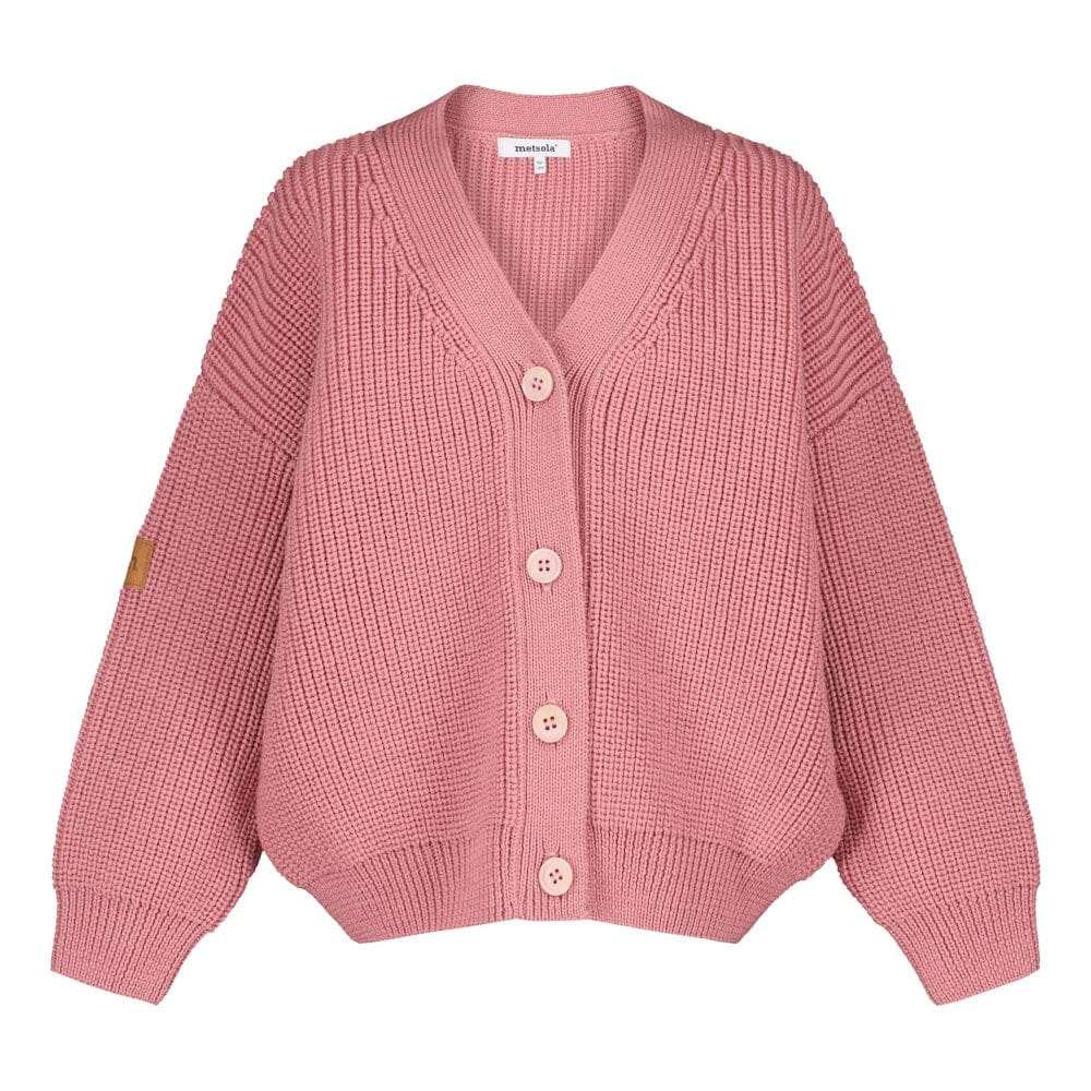 Knit Cardigan -Merinoneuletakki lapselle | Rosy - 110/116