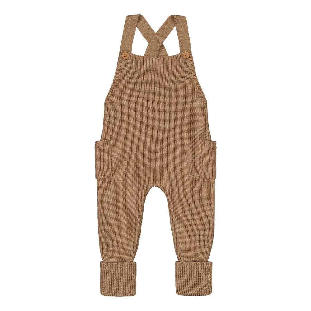 Knitted Dungarees -Lappuhaalari, Merinovilla | Peanut Butter - 50/56