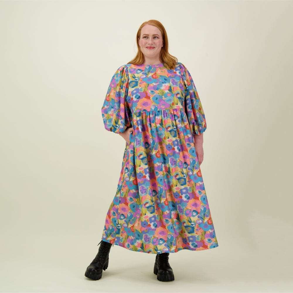 Miracles Volume Sleeve Midi Dress -Mekko - L