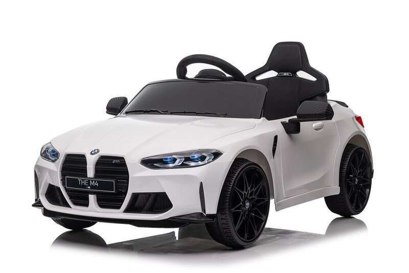 MUKUTISRIDES Lasten yksipaikkainen sähköauto BMW M4 valkoinen