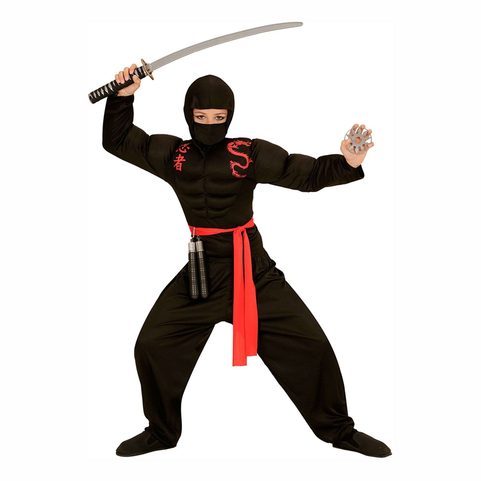 Ninja Lihaksilla Lasten Naamiaisasu - Large