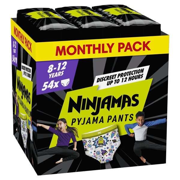 Pampers Ninjamas -pyjamahousut Space, 54 kpl, 27-43 kg