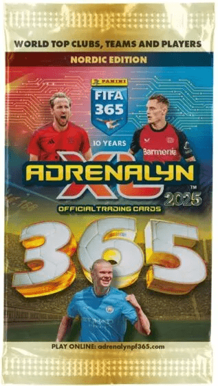Panini FIFA 365 Adrenalyn XL 2025 Boosterpakkaus – Jalkapallokortit 12-Pakkaus