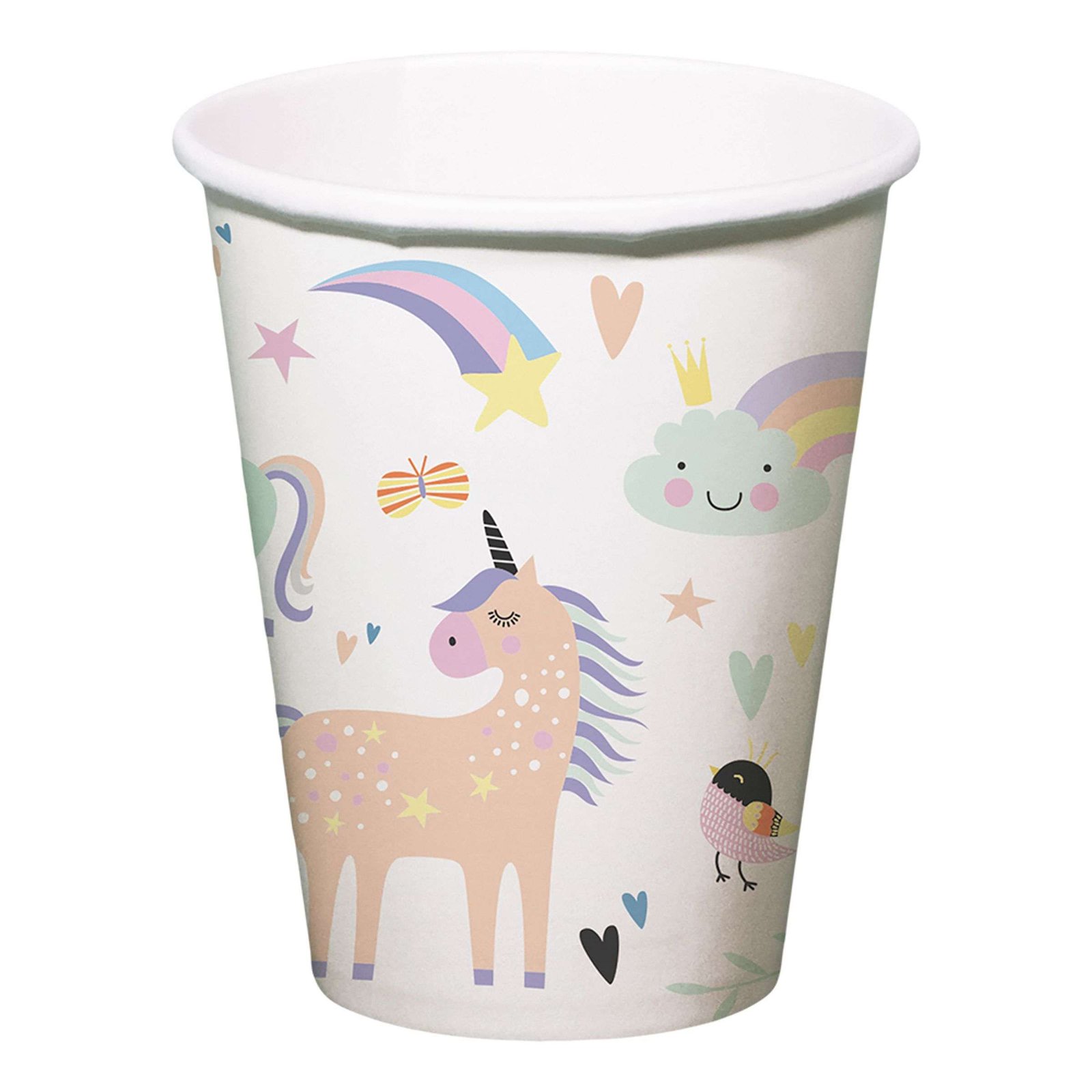 Pahvimukit Unicorns & Rainbows - 6-pakkaus