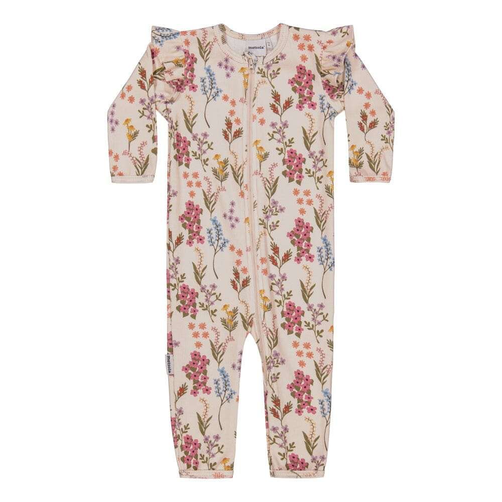 Perfect Day Rib Frilla Playsuit -Haalari | Creamy - 50/56