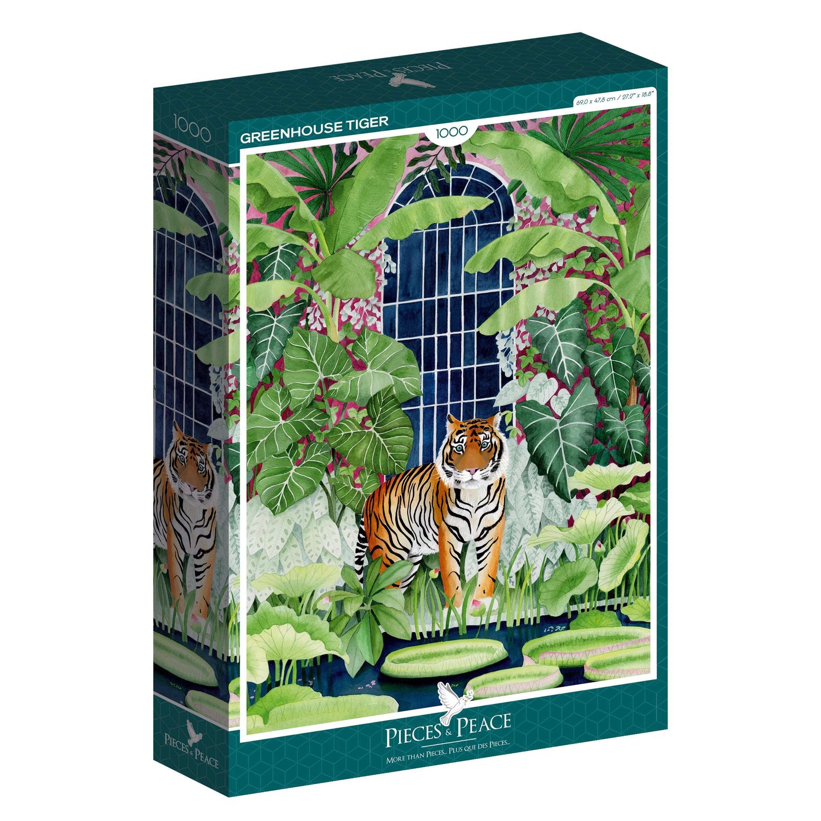 Pieces and Peace 1000 Palan Palapeli Greenhouse Tiger