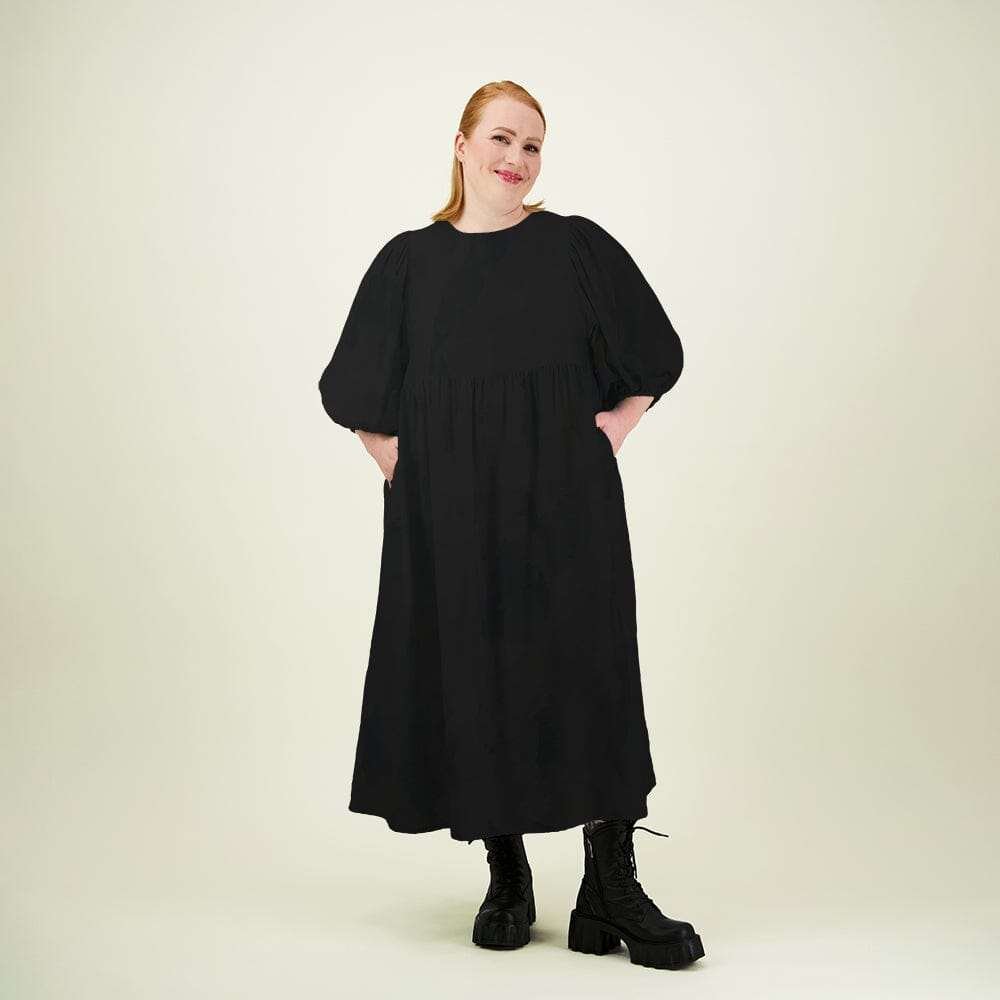Puff Sleeve Midi Dress -Mekko | Licorice - S