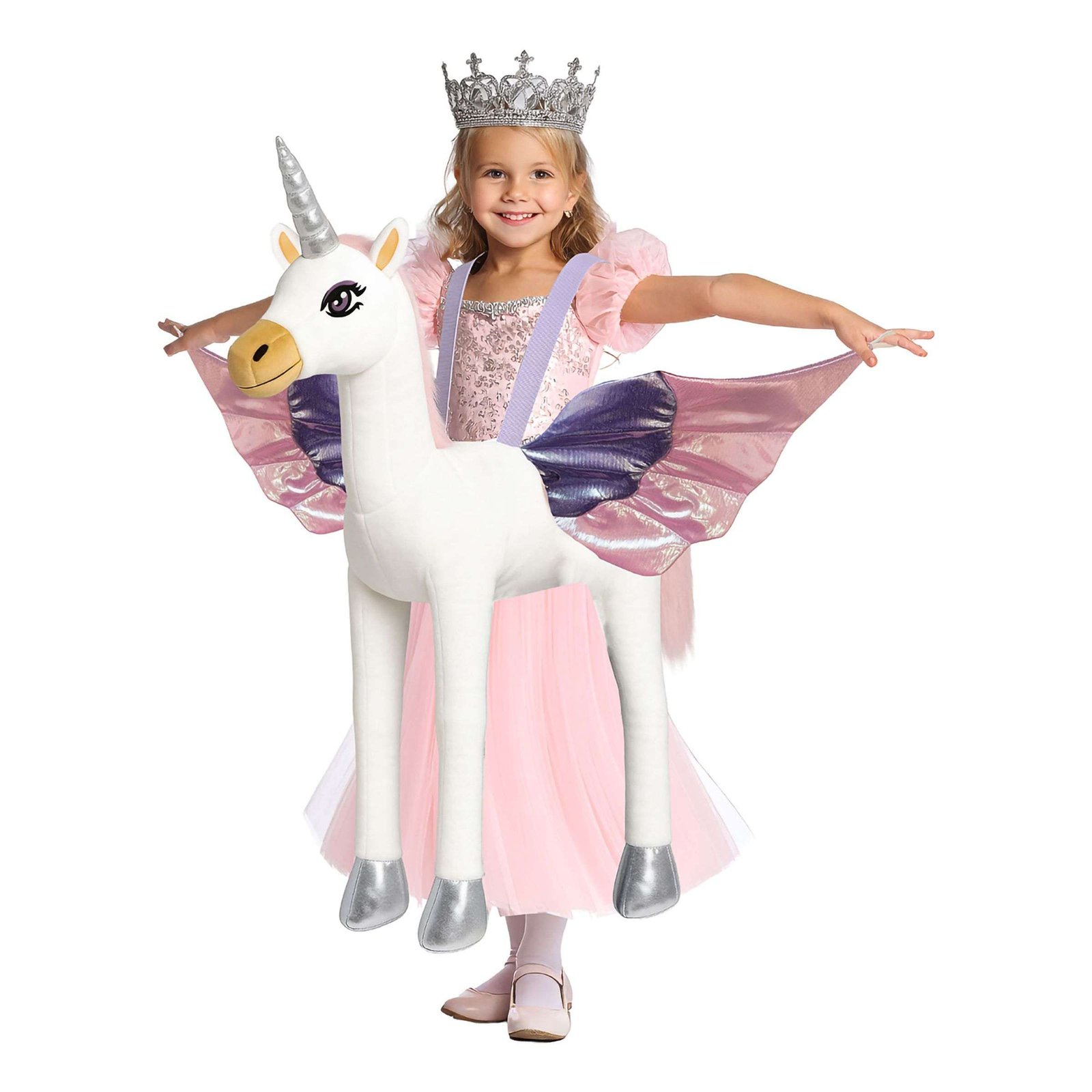 Ratsastava Unicorn Lasten Naamiaisasu - One size
