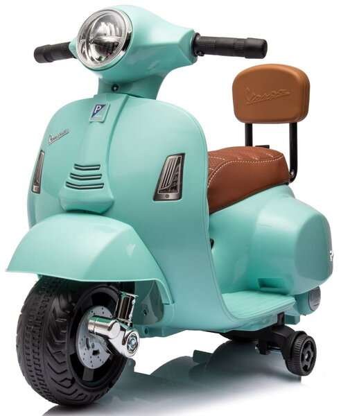 Sähköskootteri lapsille Vespa 35W selkänojalla, minttu Sun Baby