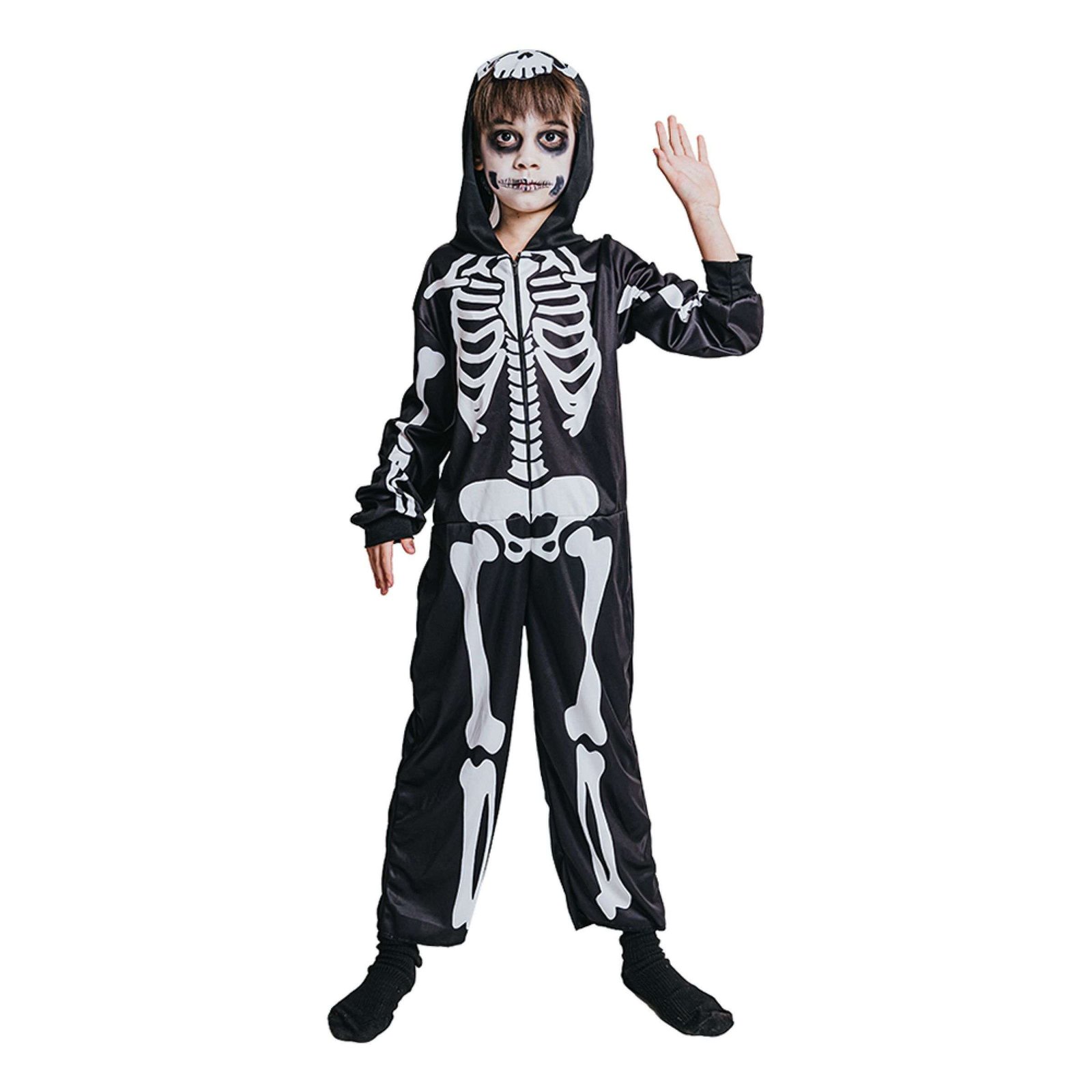 Skelettijumpsuit Lasten Naamiaisasu - Large