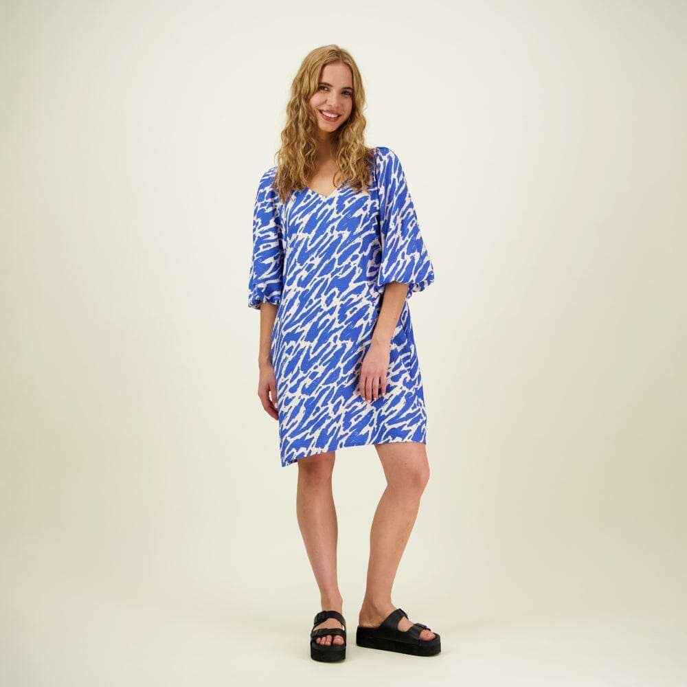 Sophy Volume Sleeve Tunic Dress -Mekko | Electric - L
