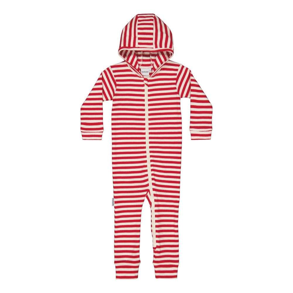 Striped Rib Playsuit -Haalari | Poppy/Creamy - 50/56