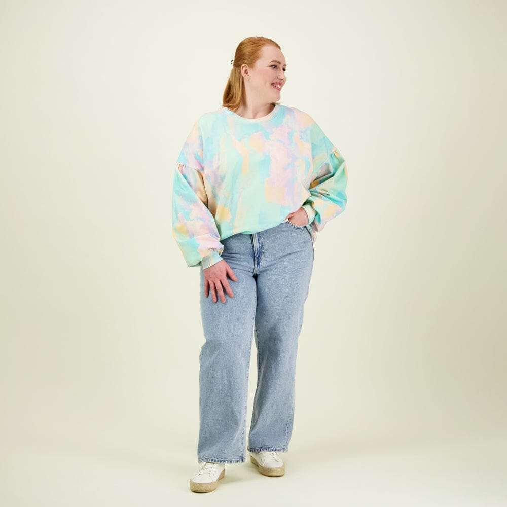 Sunset Womens Puff Sleeve Sweater -Collegepaita - S