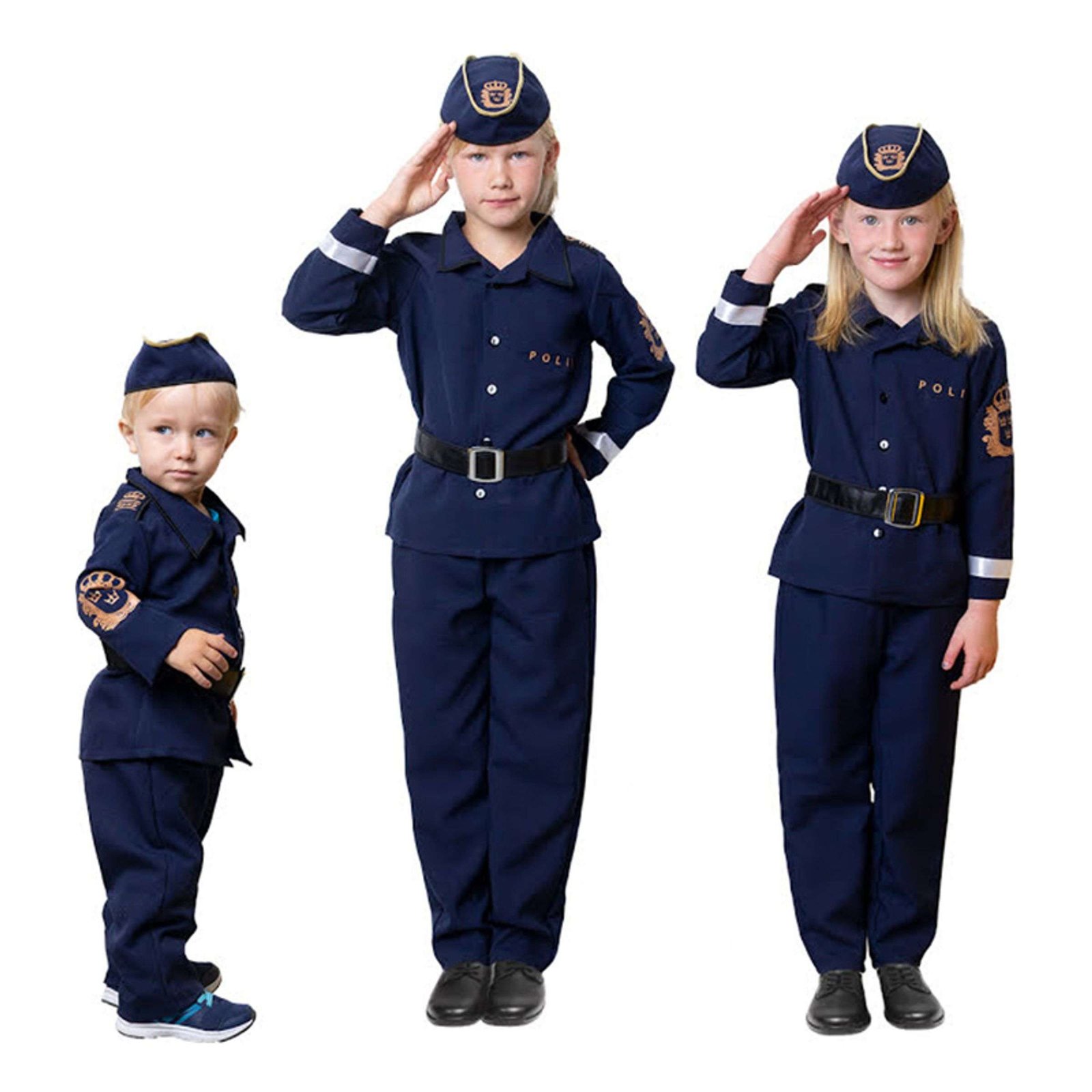 Ruotsalainen Poliisi Lasten Naamiaisasu - Large