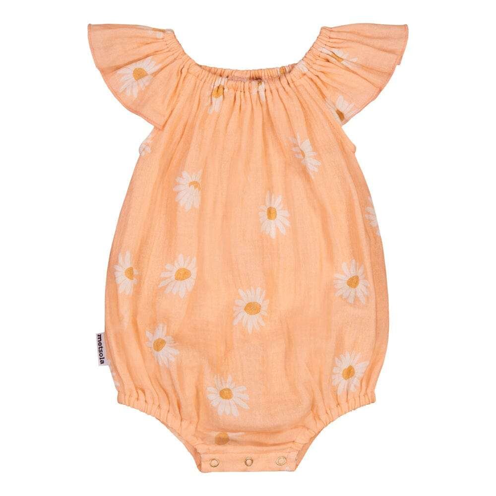 Sweet Daisy Muslin Romper | Peachy - 50/56